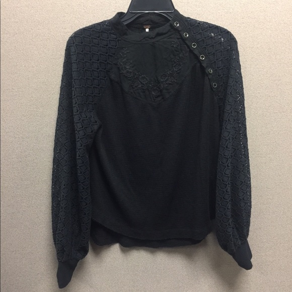 Free People Sweetest Thing Black Thermal - Picture 5 of 13